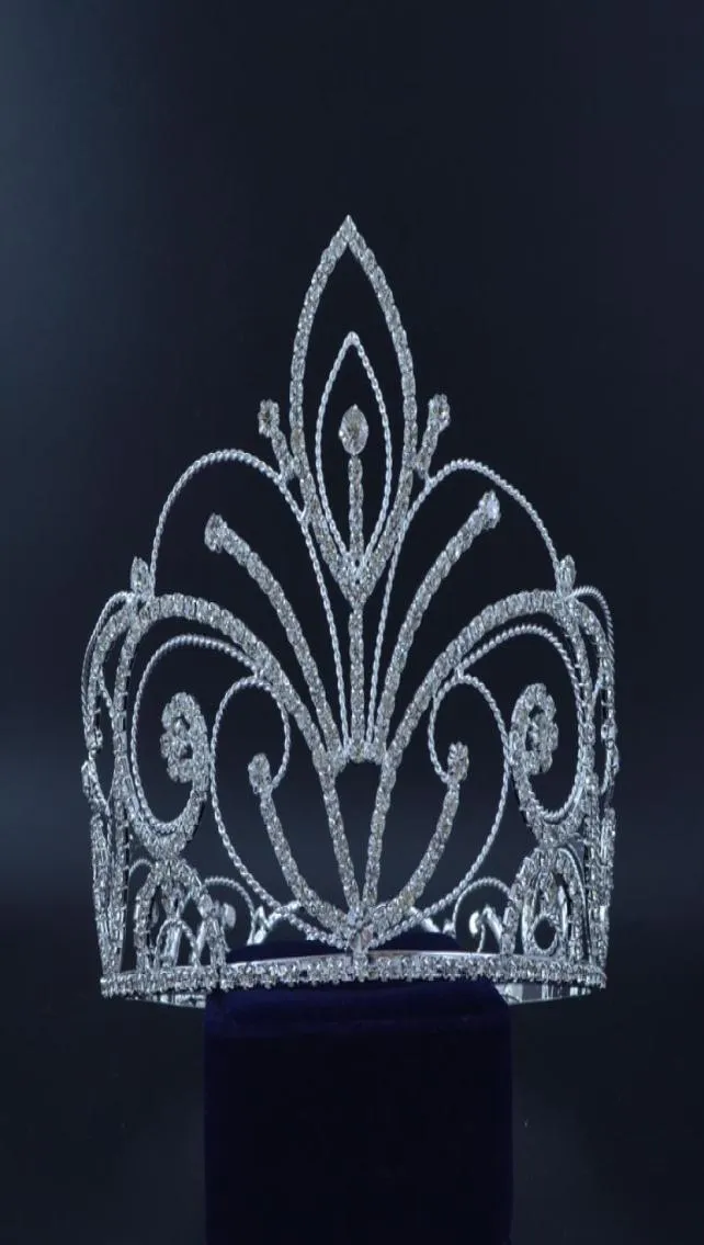 Crowns Full Circle Shape para Miss Beauty Concurso Coroa Auatrian Rhinestone Crystal Hair Acessórios para o show de festas 02430518045556