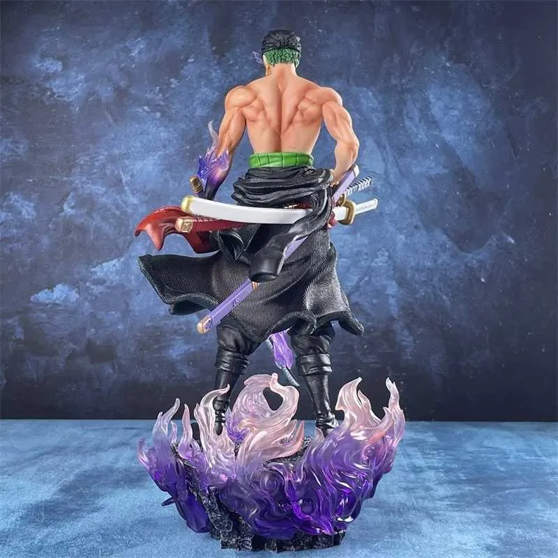 Actie speelgoedfiguren 33 cm één stuk anime -actie figuur GK roronoa zoro ashura one messen flowfa collectie ornament standbeeld kinderen speelgoed geschenken