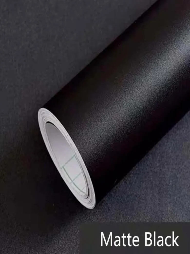 Papéis de parede Matte preto adesivo de contato de papel gaveta de casca de casca decoração removível Modern Wallpaper Papel Pared2956759