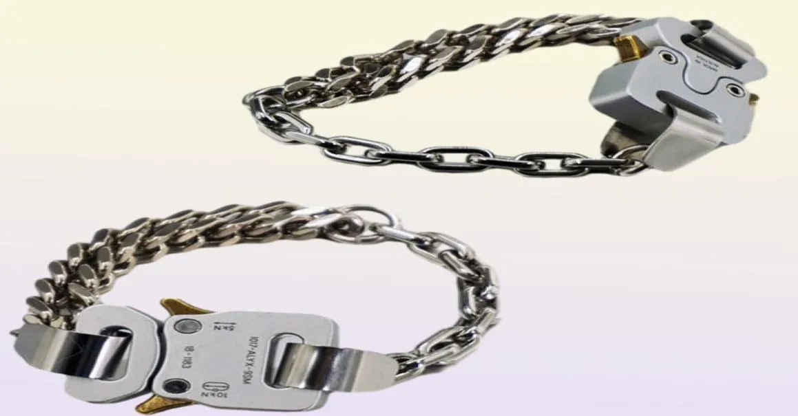 Hero Chain ALYX Buckle Bracciale Men Donne di alta qualità 1017 ALYX 9SM Openwork Letters Acciaio in acciaio inossidabile Q06224294506