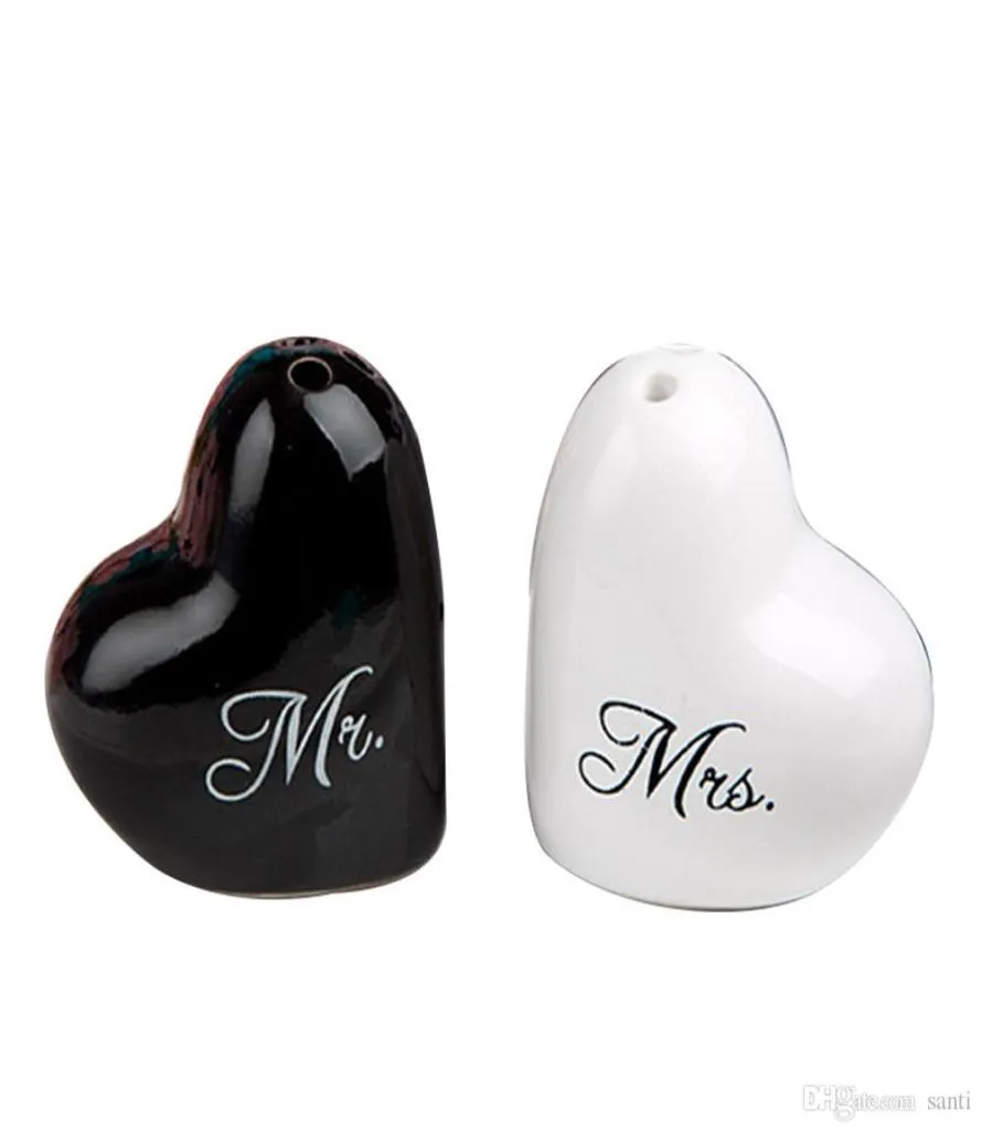 Feestelijke hartvormige bruiloft gunst geschenken hartvormige Mr MS Salt Pepper Shaker 2pcs1set KD18822940