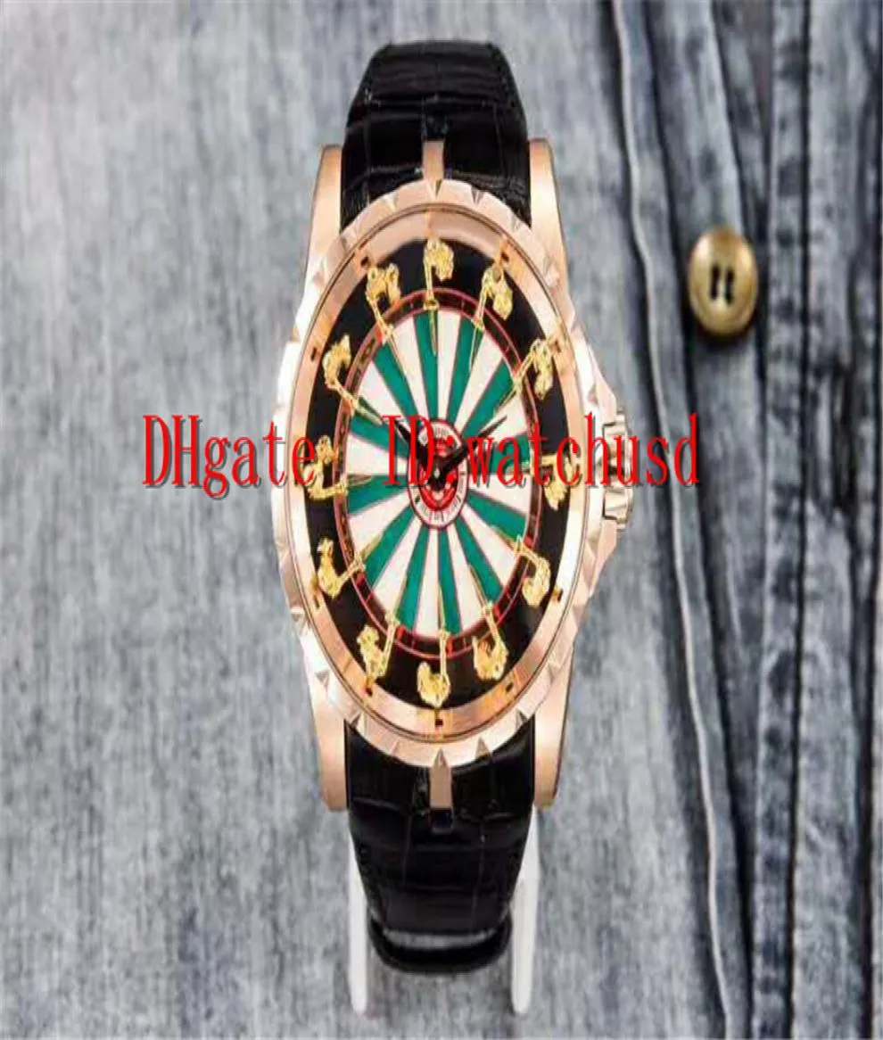 ZZ Factory V2 Excalibur Mens Watches 18K Rose Gold Watch Swiss Automatique mécanique Sapphir Crystal Résistants de l'eau Solid6293680