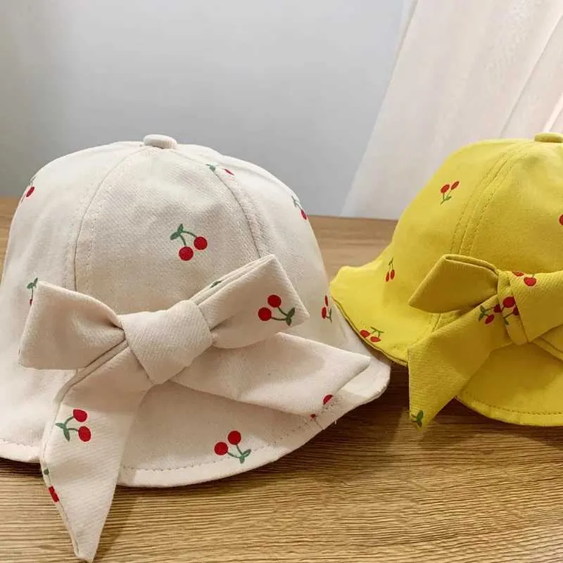 Caps Chapéus Moda BOWS BOWS CASA CHATO FRUTA IMPRESSIDA CRIANÇAS MENINAS CABELA BOME