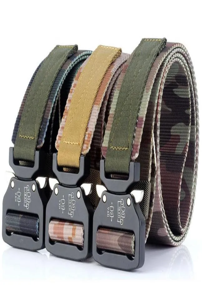 Fashion Men Tactical Cinks Nylon Belt Welon Duty Duty Duty Metal Fibbia Regolabile Cinture dell'esercito militare per uomini Rilascio rapido all'aperto J8205613