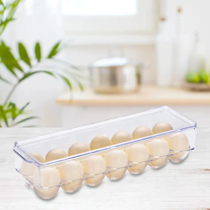 Recipiente de ovo de garrafas de armazenamento para geladeira 14 ovos bandeja clara organizador bin frighet organização de cozinha doméstica