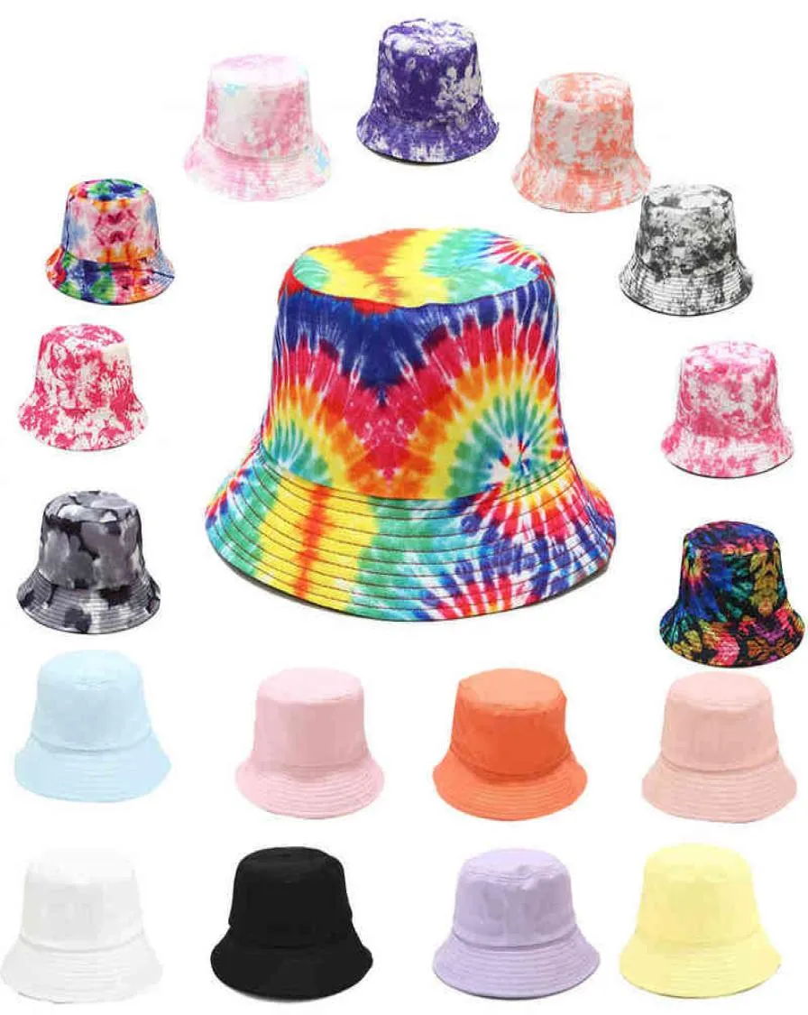 chapeaux de seau en vrac Wholale Custom Hat 48 Couleur 2021 Nouvelle mode Digner Coton Matériau Tie Dye Colorful Bucket Hat7087506