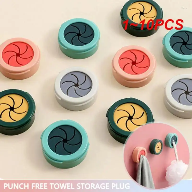 Kitchen Storage 1-10PCS Towel Plug Holder Creative Punch Free Bathroom Organizer Rack Towels Wash Cloth Clip