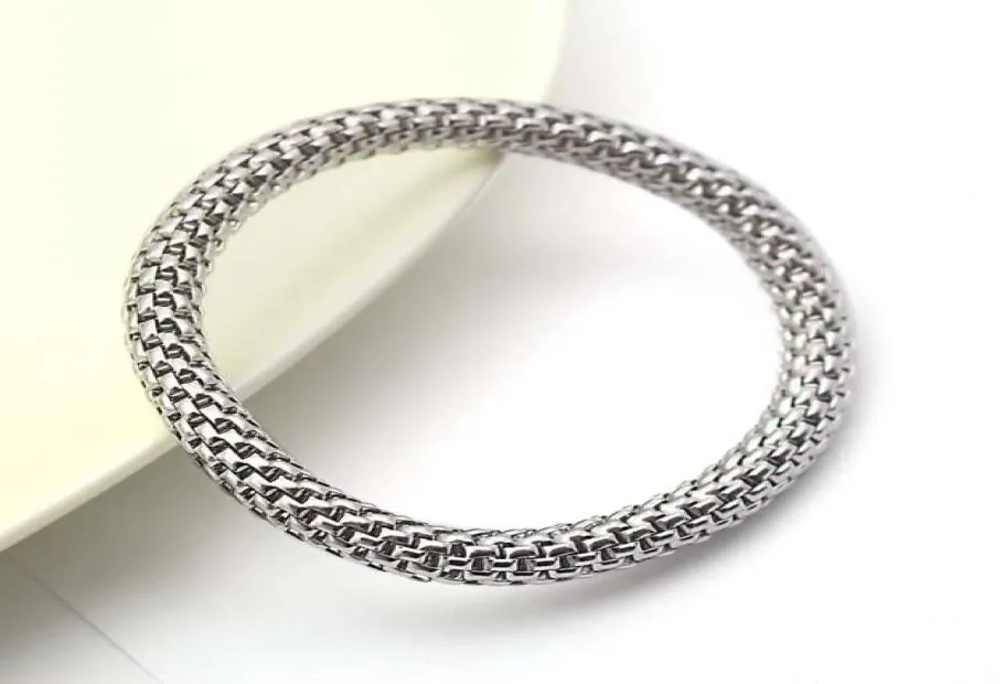 New Fashion Design Women Girls Stainless Steel Bracelet Silver Elastic Bracelet Band Bangle Coya Manufacturer Direct 8438875