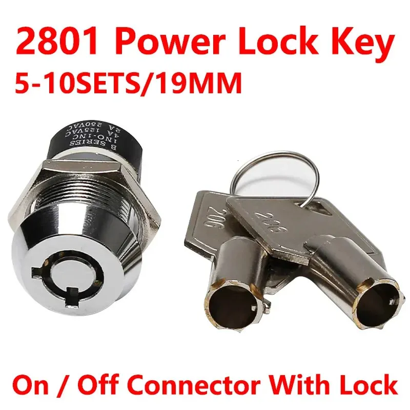 510sets 19mm Metal 4pin ONOFF 2OSITION DPST A Série Electronic Lock Key Interrupteur 2NO 2NC Rotary Bouton 240429