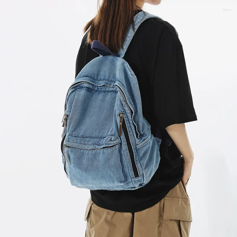 Denim bookbag hotsell