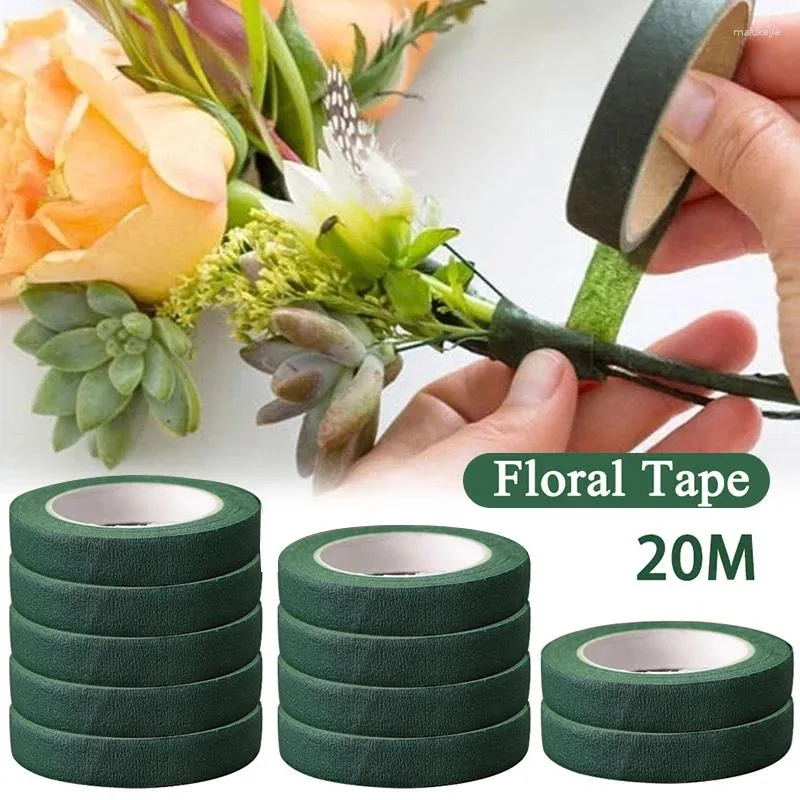 装飾的な花フローカル栽培テープ自己粘着ブーケ花柄の茎紙テープ雄しべ包装花屋DIYフラワーウェディング用品