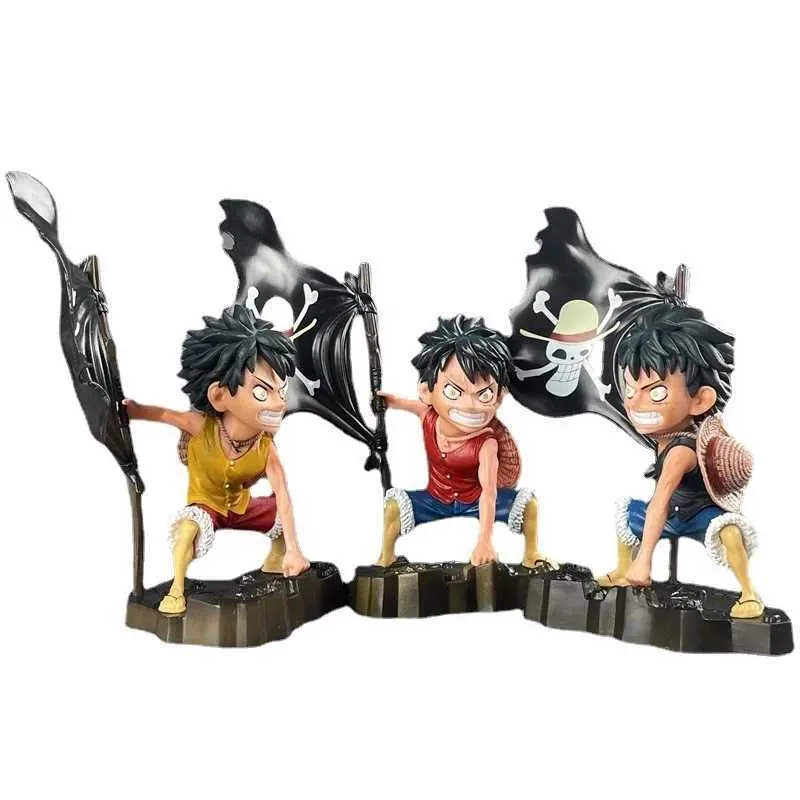 Actionspielzeugfiguren 3Style 18 cm Anime One Piece Actionfigur Affe Dluffy Take Flaggausrüst