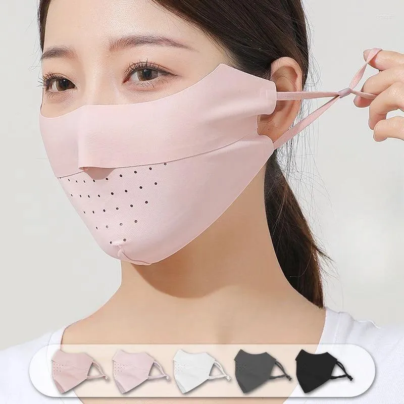 Écharpes Masque en soie Masque anti-UV Protection solaire Summer Summer Alivable Men de respiration Femmes Outdoor Running Cycling Sports Cover