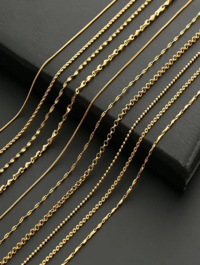 Ketten Mode kupferplattierte goldene Kette Halskette für Männer Frauen Multi-Stil-Twistbox-Perlen Männliche Schmuckgeschenkschains1774673