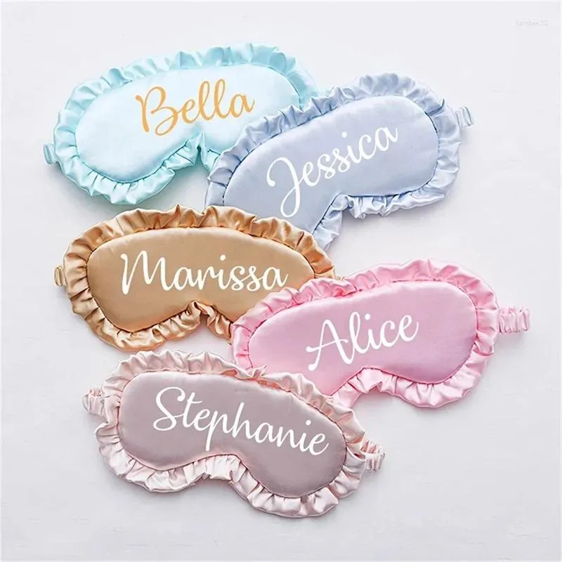 Party Supplies Custom Satin Eye Mask For Sleeping Silk Blindfold Personalized Bridesmaid Proposal Bride Shower Bachelor Gift