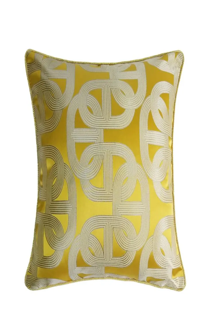 Étui à oreiller décoratif intérieur jaune contemporain chaise canapé de plancher carré de la maison décor jacquard coussin de literie tissée cov3269464