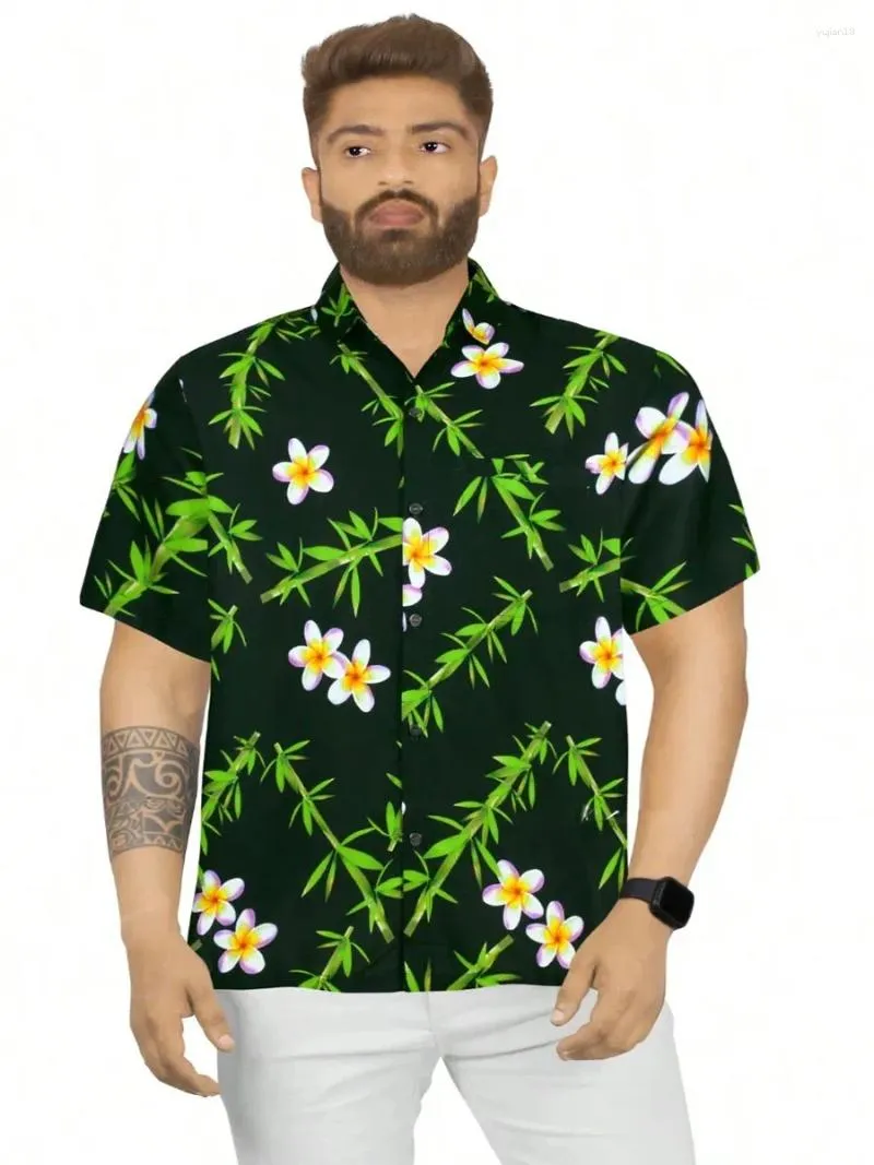 Мужские повседневные рубашки 3D праздник мода гавайская тропическая рубашка для печати с тропическим цветом обычное свободное пуговичное воротник