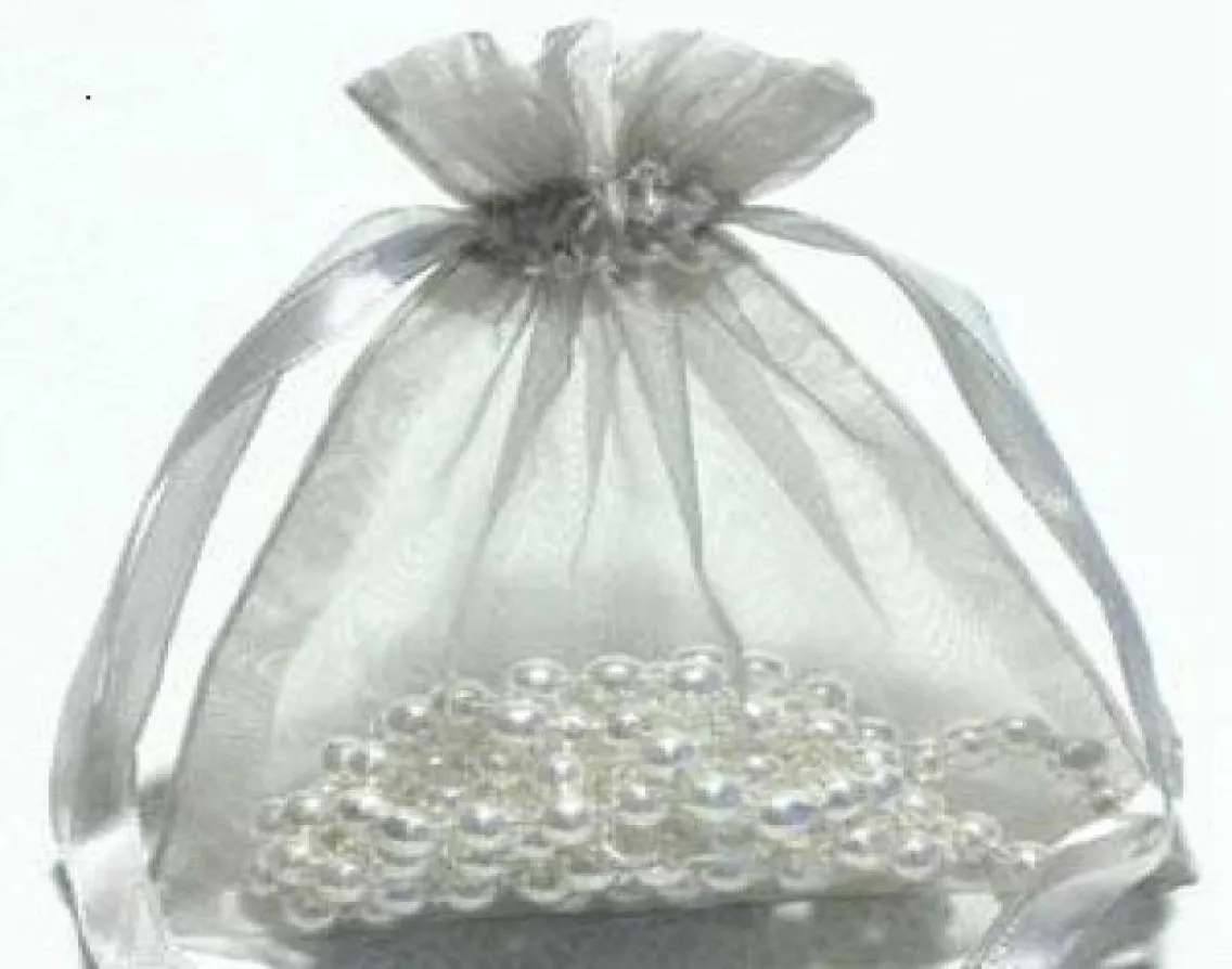 200 st Silver Organza Presentpåse Påsar påsar bröllop favorit 9 x 12 cm 35 tum x 47 tum 2344825