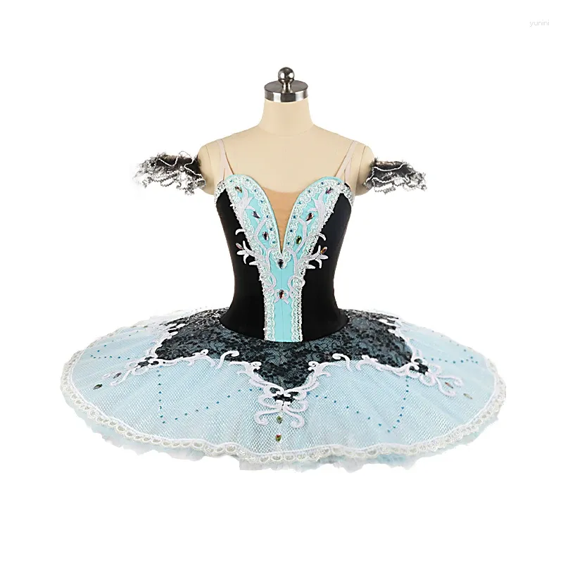 Bühnenverschleiß schwarzes grünes Ballett Tutu Performance La Esmeralda Kostüm Frauen professioneller klassischer Pfannkuchen 0321