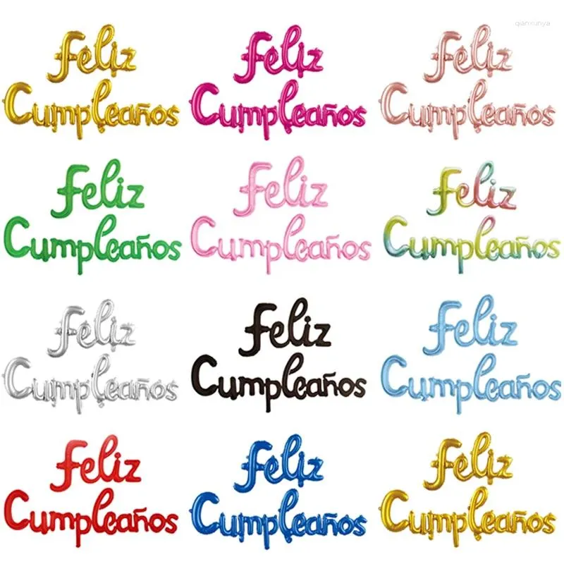 Decoración de fiestas Español Happy Birthday Letters Globos en minúsculas Alfabeto Alfabeto Foil Globos Banner Baby Shower