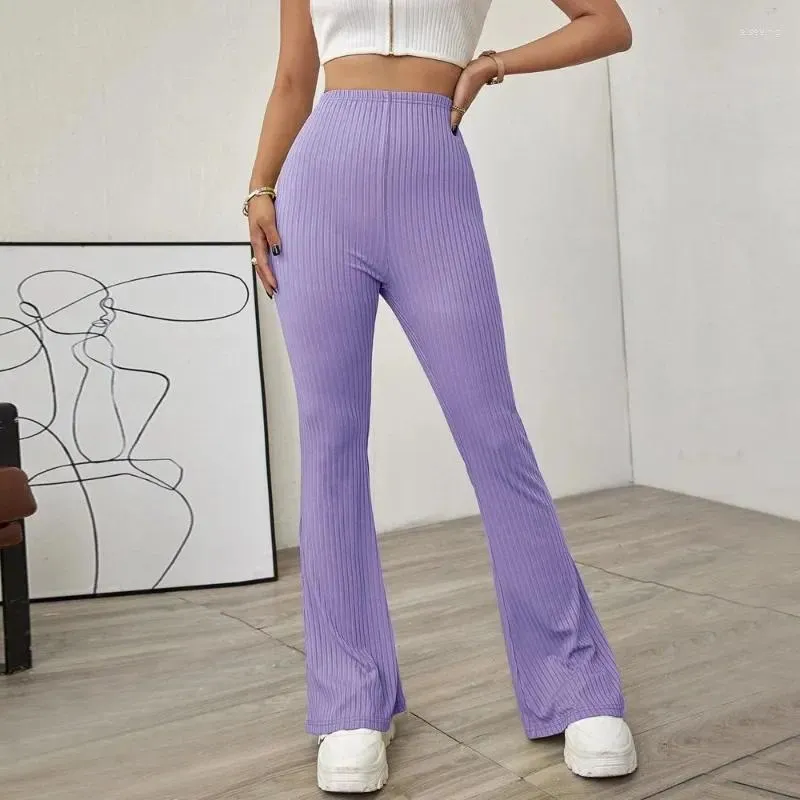 Pantalon féminin 2024 Spring / Summer Style haute taille minceur de corne élastique décontractée pour les sports de loisirs ysq12