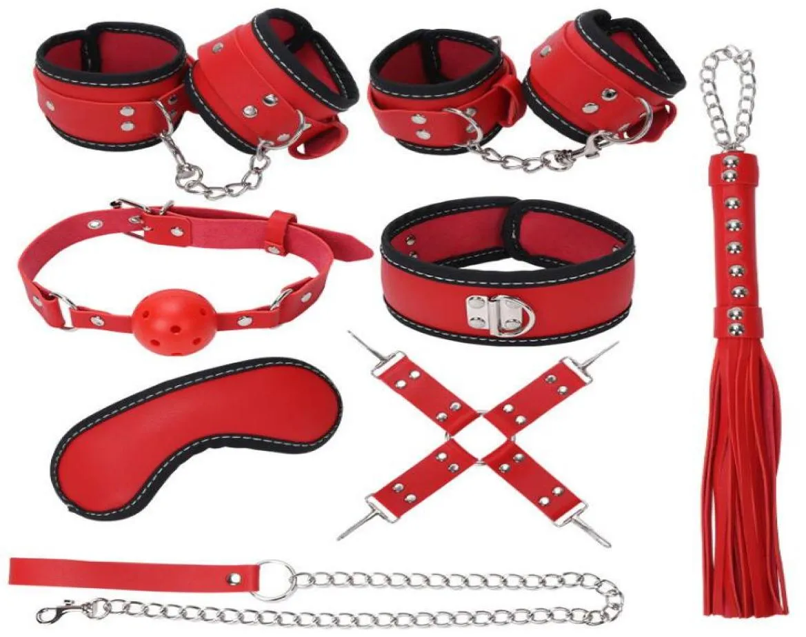 BDSM Toys Kit 8pcsset Rondage Gear gear gareplay Sexy Games для паров наручников с завязанными глазами рот.