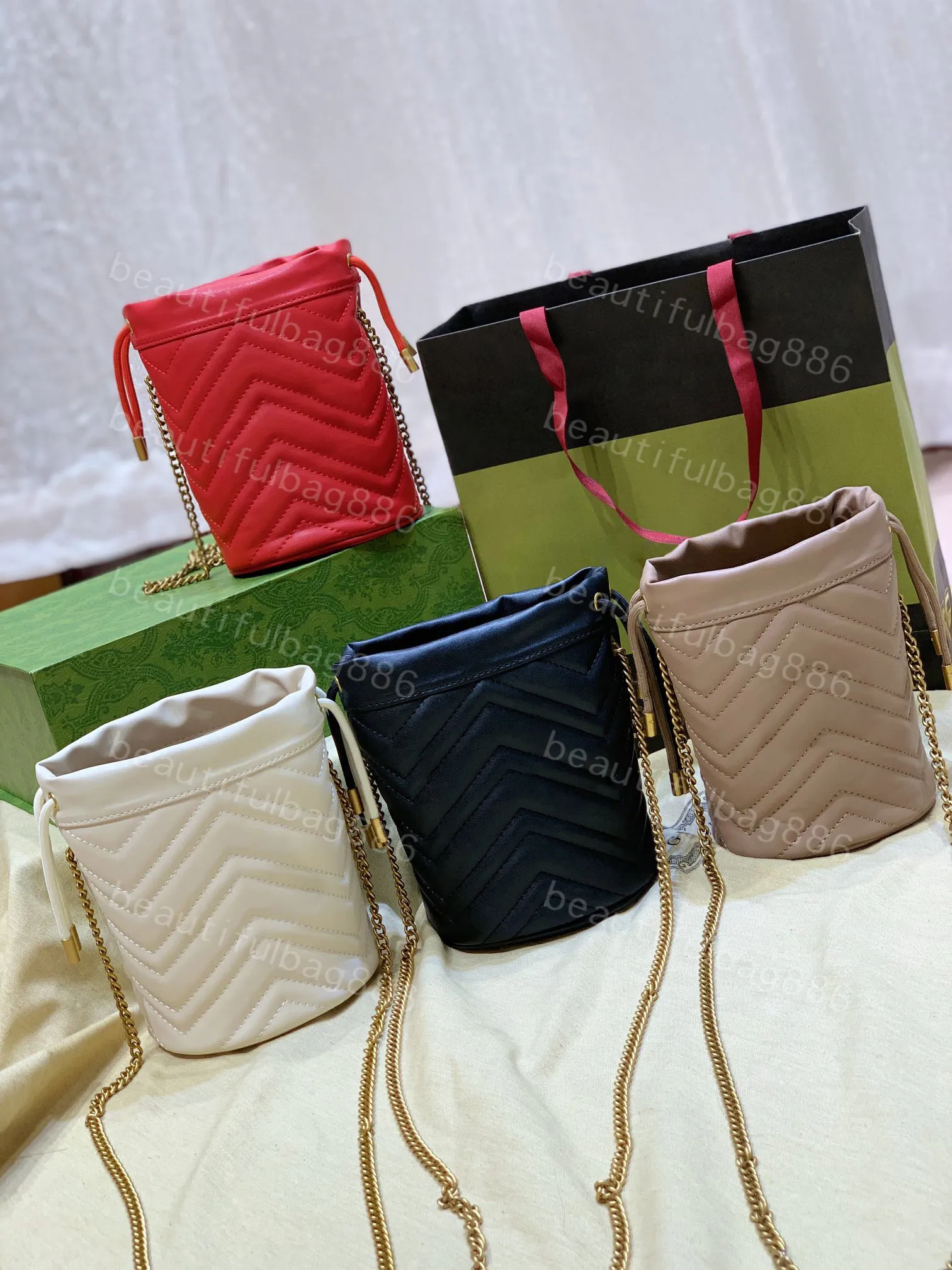 10A borse di design di alta qualità mini sacca per secchio 17 cm 575163 borsa a tracolla in pelle genuina sacca a traversa con scatola G023