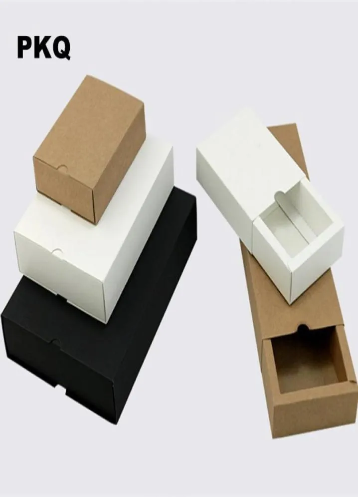 Prezentacja prezentowa przyjęcie weselne Present Pudełko Białe małe pudełko Kraft do mydlanego biżuterii DIY Paper Paper Paint 50pcs9617471