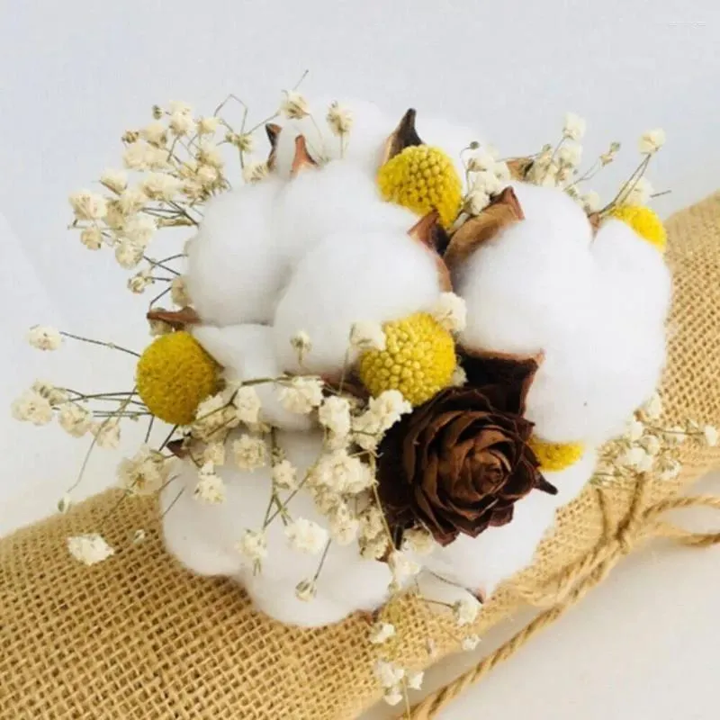 Dekorativa blommor 24pc Natural Dried Cotton Fowers Diy Wreath Bouquet Xmas Wedding Party