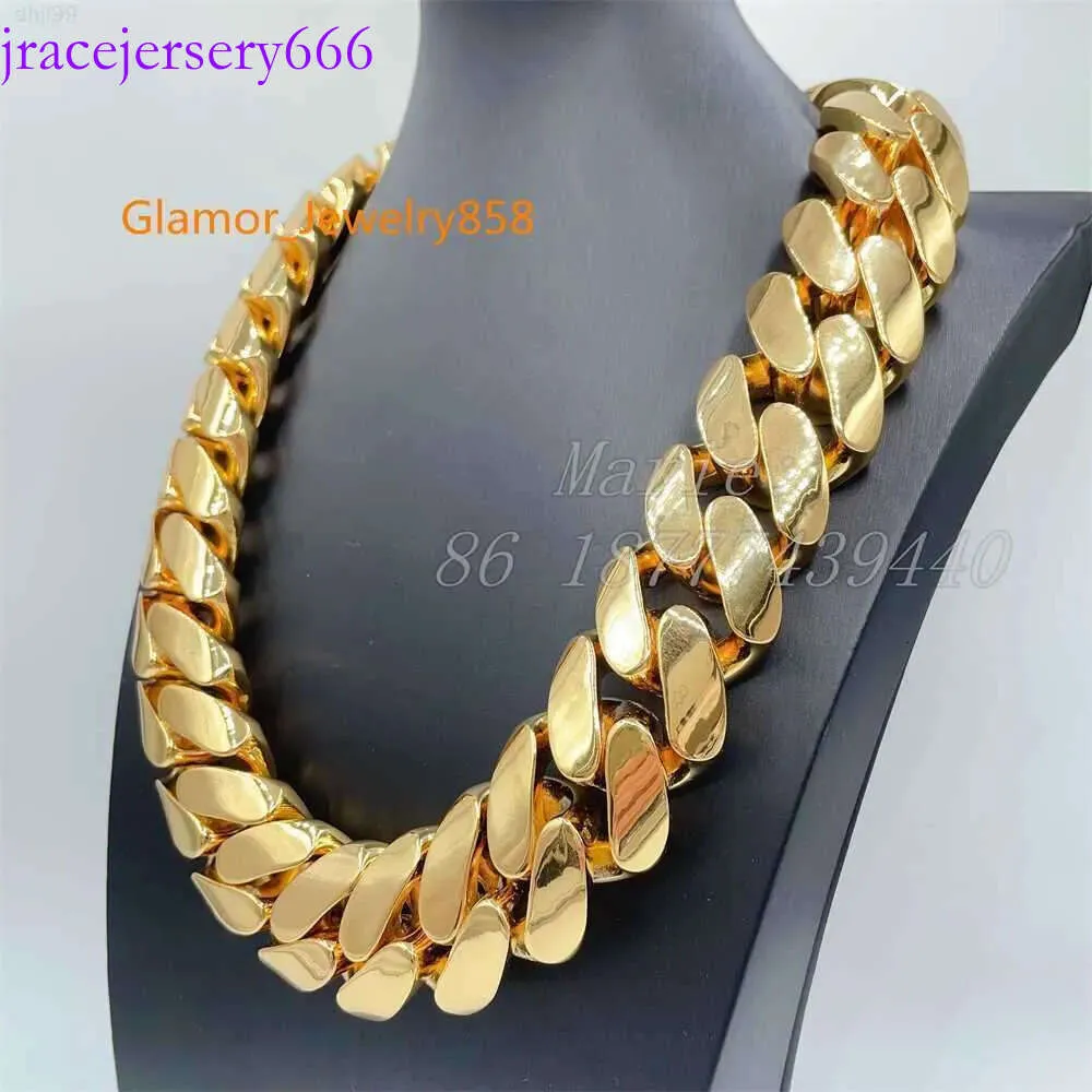 Largeur en laiton Gold Collier Collier Collier Cuban Link Cuban Chainvvs