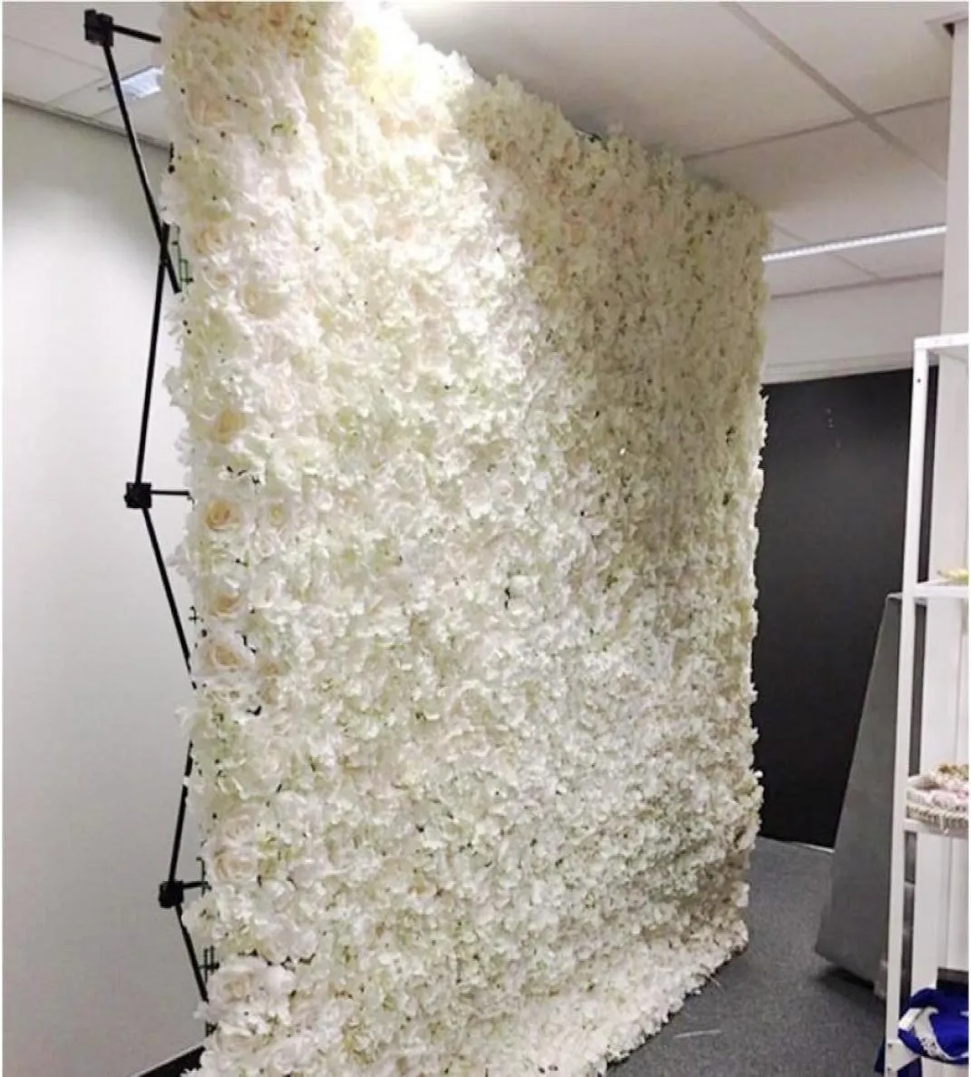 Mode Hochzeitsblumwand mit Ständer schwarzem Eisen gefalteter Rohrblumenrahmen für Hochzeitsfeier Dekoration Supplies 9145700