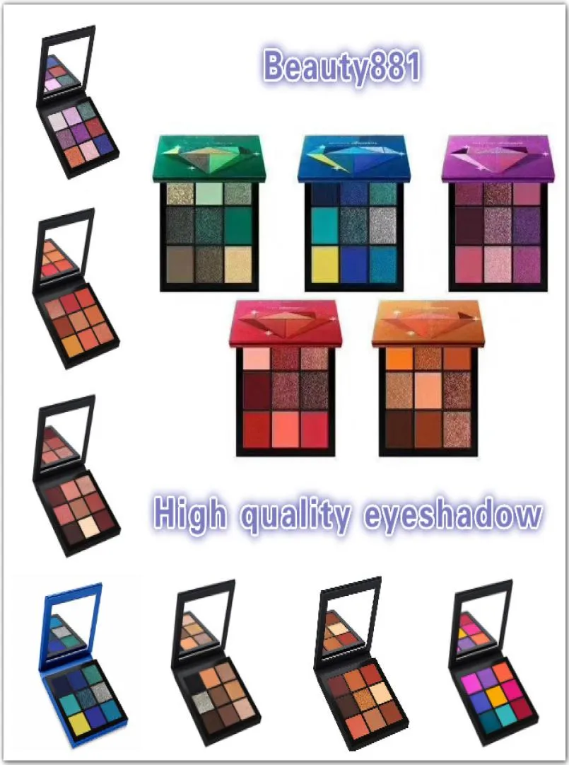 Richtige Version Lidschatten Palette Schimmer pigmentiert Topaz 9 Farben Ruby Makeup Amethyst Lidschatten Sapphire Emeral Make -up Palette7909445