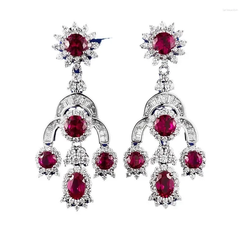 Boucles d'oreilles Spring Qiaoer Luxury 925 STERLING Silver 8 mm lab