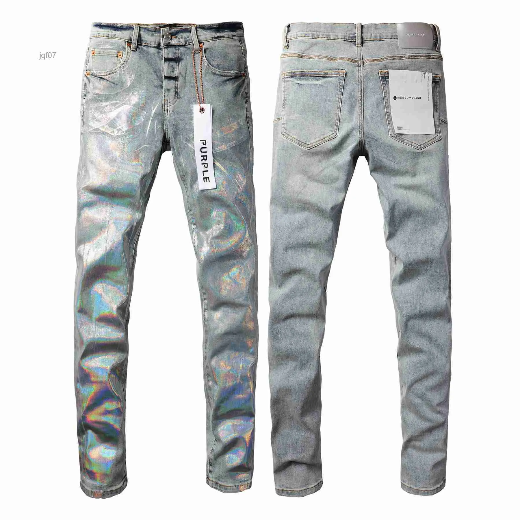Designer stack jeans europei marchi viola uomini ricami trapunti strappati per tendenza pantalone da uomo vintage pieghe