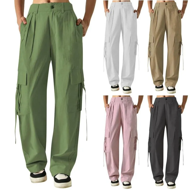 Pantalon féminin 2024 Y2K Femme Baggy Cargo Fashion Streetwear Hip Hop Joggers Pantalons de survêtement massif Button Contrôle de jambe largement lâche