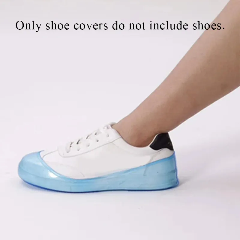 Cubiertas de zapatos portátiles cubiertas de lluvia de silicona zapatos reutilizables a prueba de agua de agua sin lipar sobrepasas de aguas profundas 240419