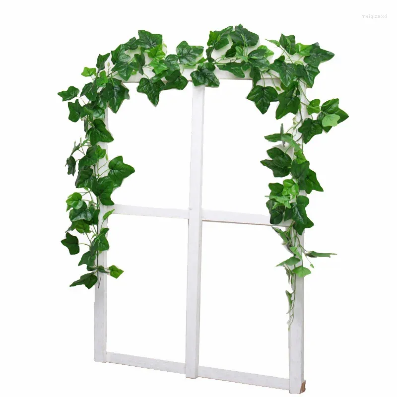 Decorative Flowers Artificial Green Hanging Vines Plants Fake Leaf Garland Wall Vine Decor For Home Wedding Party Room Garden Decorations