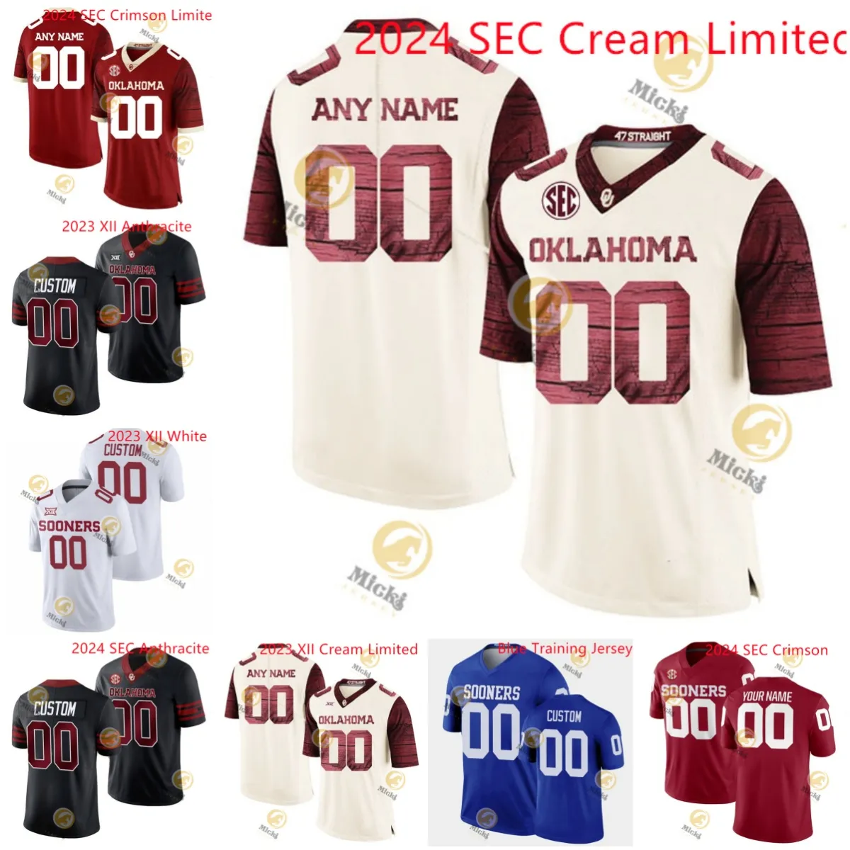 Zion Ragins Xavier Robinson Oklahoma Football Jersey McKade Mettauer Andrew Raym Jacob Sexton Custom zszyte koszulki Oklahoma