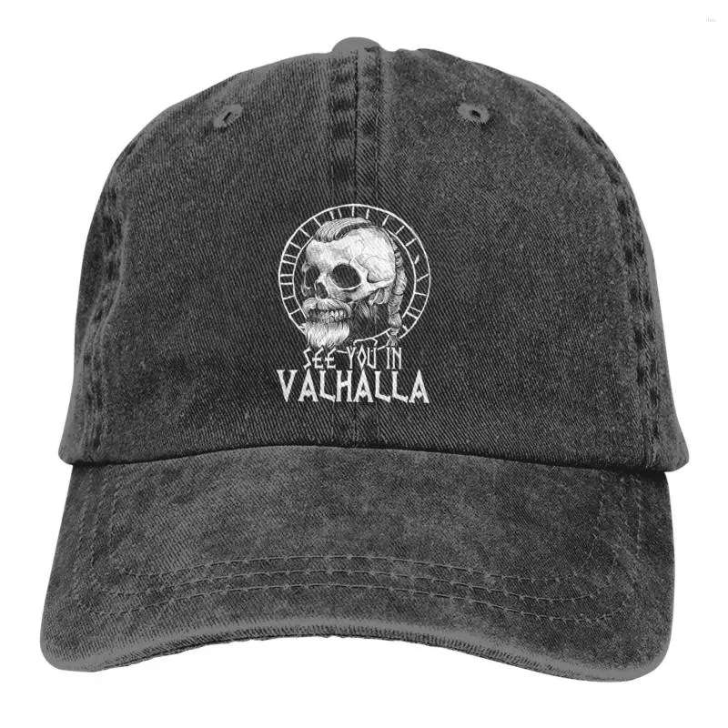 Ball Caps Pure Color Dad Hats widzę cię w Valhalla rune circle damskie kapelusz słoneczny baseball szczytowy czapkę