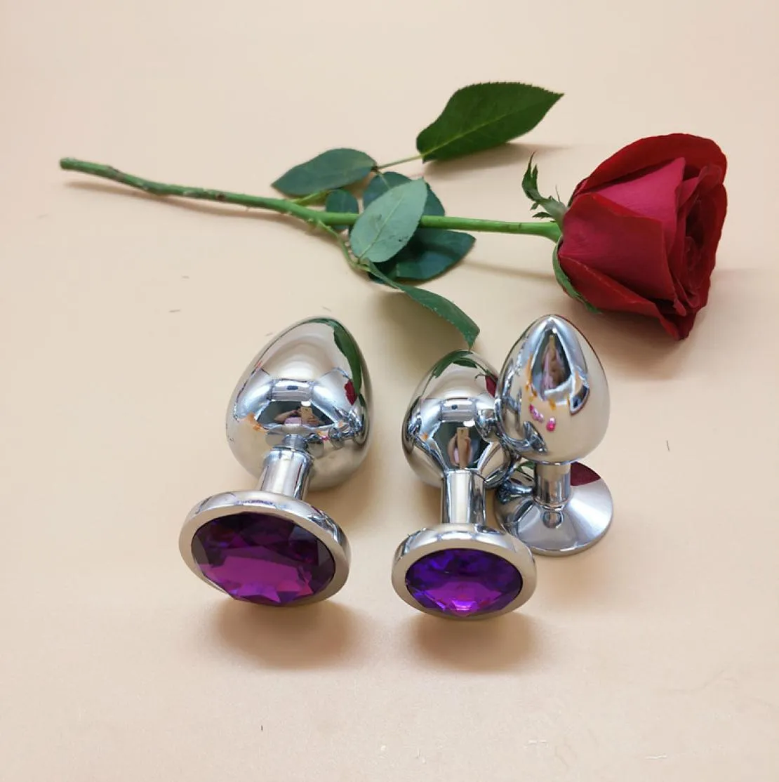 3 sizes Stainless Steel Attractive Butt Plug Rosebud Anal plugs Jewelry sex toys for couple safe and nontoxic buttplug8806084