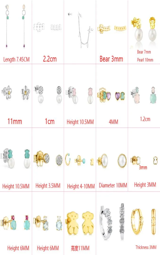 Fahmi 2022 NUEVO estilo 100% 925 STERLING SILVER LIND Bear tendencia Fashion Ladies Beauul Pendientes Classic Jewelry Factory Direct Allane4364525