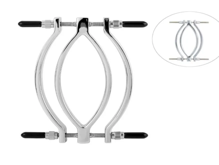 Stainless Steel Clitoris Clamp Vagina Opener Metal Labia Clamps BDSM Bondage Sex Toys Clitoral Stimulator Open Pussy Adult Games Y6647599