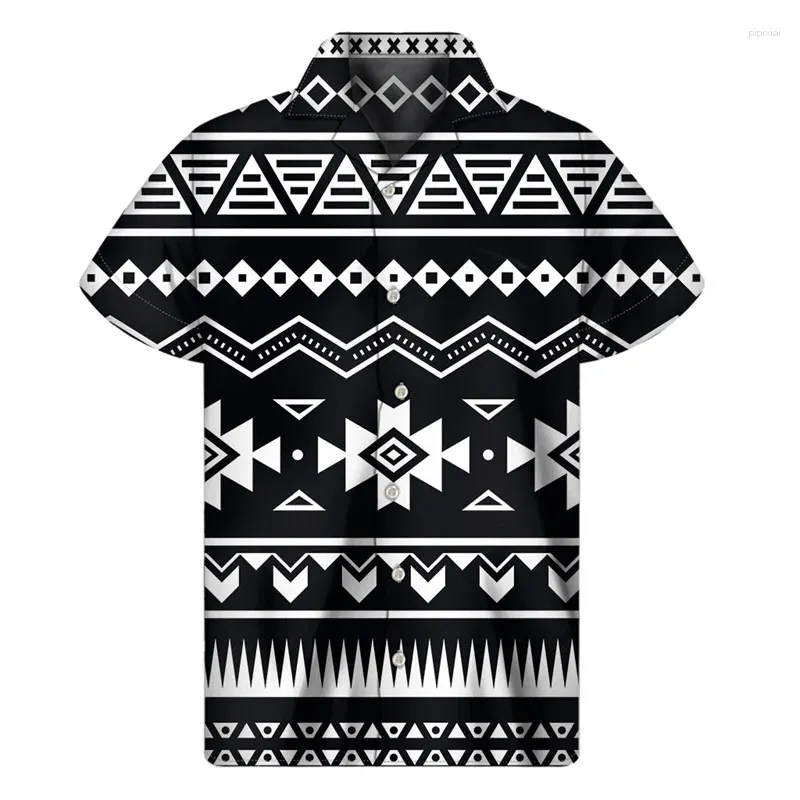 Camicie casual maschile retrò Messico aztec 3d stampato da uomo hawaiano estivo totem totem camicia latro