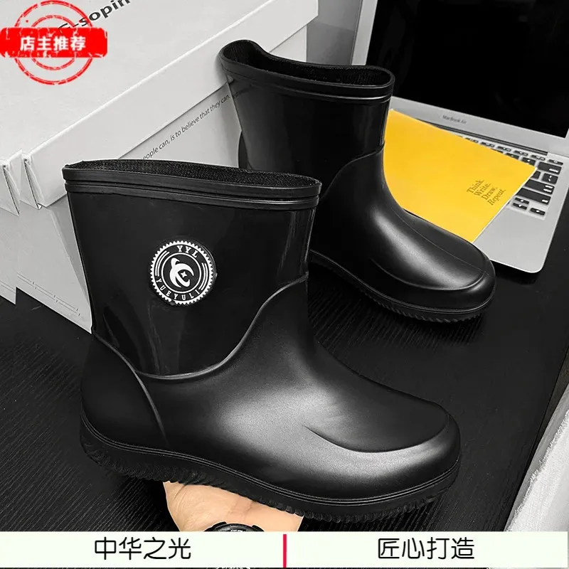 Damesheren korte rubberen laarzen voor vrouwen galoshes water laarzen man rubber regen vissen laars rainboots keuken schoen regenjas eva 240428