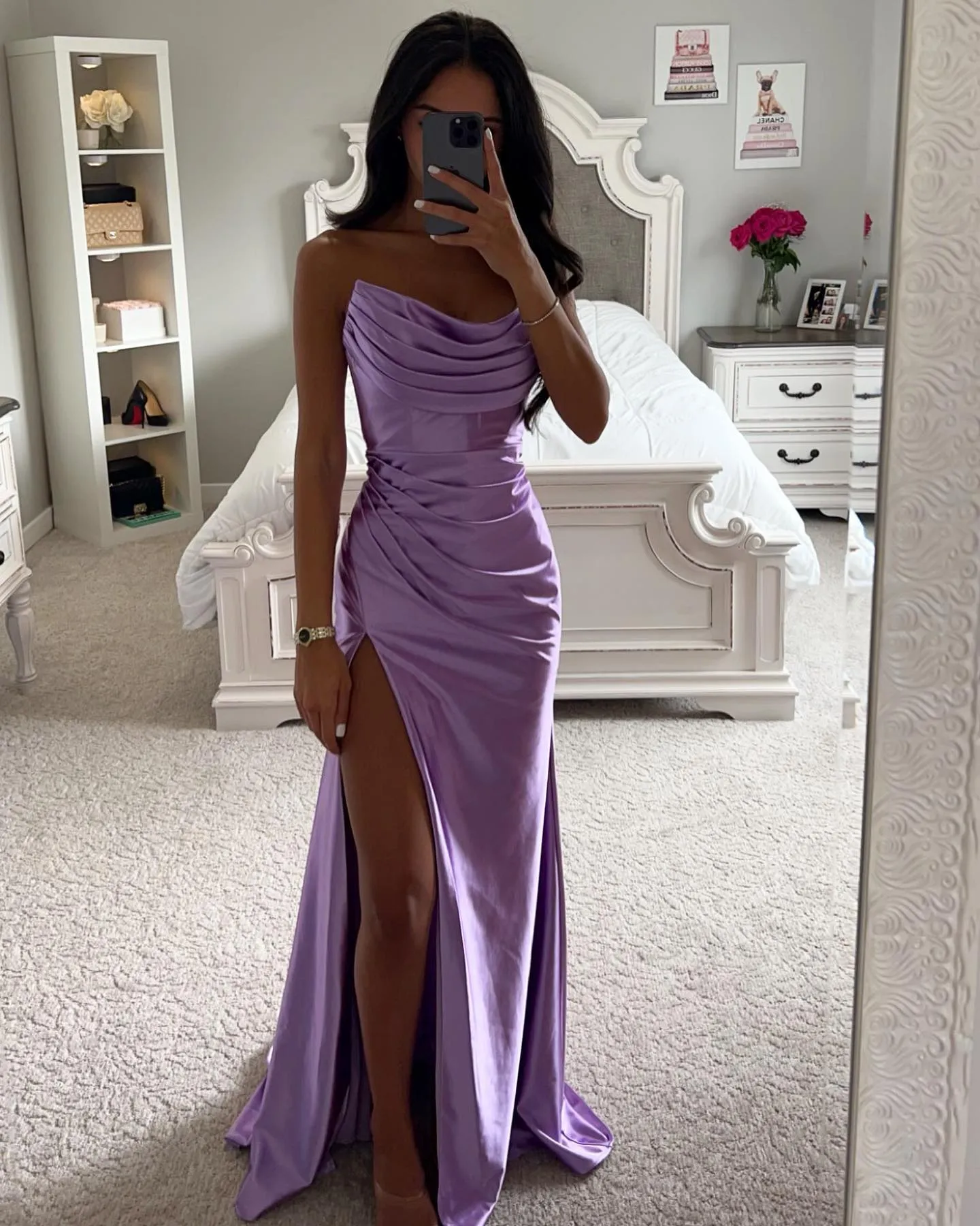 green emerald velvet dress Open-Back Tight Long Prom Dress with Empire Waist Blue Steel / XSmall