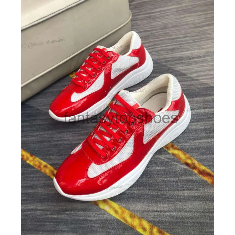 Praddas Pada Prax Prd Men Classics Cup Americas Sneakers Luxury Designer Casual Shoes Patent Leather Nylon Upper Rubber Yellow High top low Outdoor