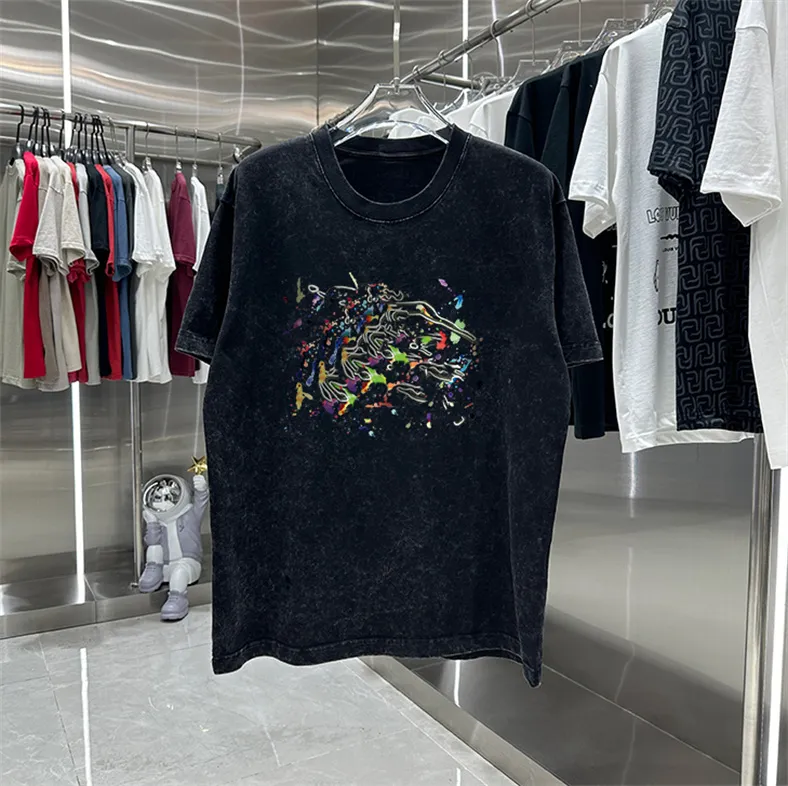 Designer T -Shirt -Kleidung Palms Designer -Hemden Haikyuu T -Shirts Mode Spray Paint Graffiti Paar kurze Ärmel High Street Lose Tide Marke Crew Hals Brief T3