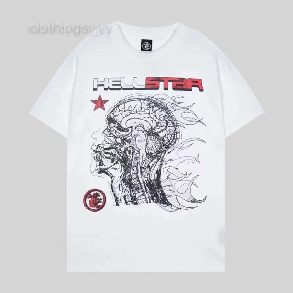 T-shirt maschile Hell Star Thirt Mens Designer Shirts Summer Leisure Fashion Hip Hop Hop Street Brand Abbigliamento con lettere Stampa S-5xl