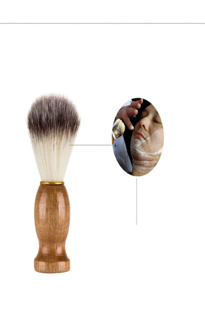 Brothes rasage de rasage Brosses de rasoir naturelle Brosse de barbe de poignée en bois pour hommes Gift Barber Men Gift Barber Tool Mens Supply E2871437