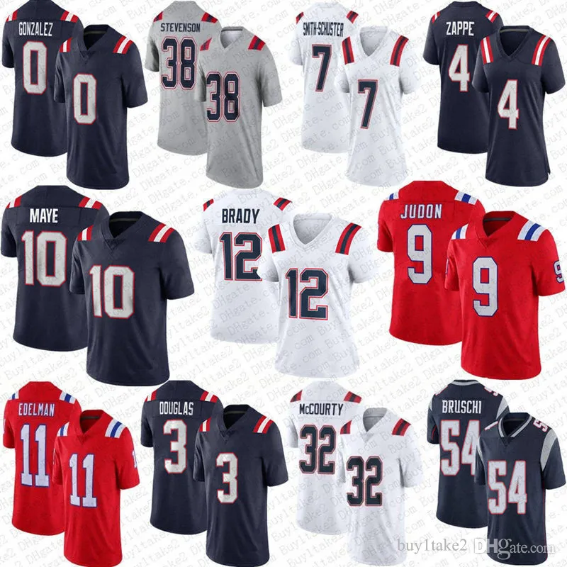 10 Drake Maye 0 Christian Gonzalez Matthew Judon Football Jerseys Tom Brady Rhamondre Stevenson Demario Douglas Kendrick Bourne Hunter Henry Ja'lynn Polk K.J.Osborn